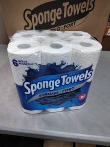 lot 1716 image: 4 Pack Of Sponge Towels Paper Towels 6 Rolls Per Pack 64 Squares Per Roll