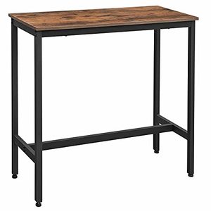 lot 1723 image: VASAGLE Bar Table, Narrow Long Bar Table, Kitchen Dining Table, High Pub Table, Sturdy Metal Frame, Industrial Design, Rustic Brown and Black ULBT10X, 15.7 x 39.4 x 35.4 inches