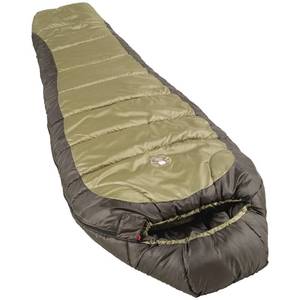 lot 1749 image: Coleman North Rim Cold-Weather Mummy Sleeping Bag, 0°F Sleeping Bag For Big & Tall Adults, No-Snag Zipper With Adjustable Hood For Warmth and Ventilation
