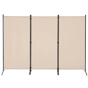 lot 1751 image: OUTGAVA 3 Panel Portable Room Divider Folding Partition Privacy Screen 6 FT Room Separator Freestanding Wall Divider for Office,Bedroom,102W x 20D x 71H (Beige)