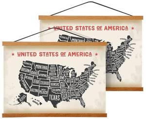 lot 1757 image: Magnetic Poster Frame Hanger, Natural Teak, 24x36 24x32 24x18 Poster Hanger for Photos, Pictures, Prints, Maps, Scrolls and Canvas Artwork