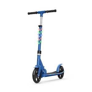 lot 1758 image: Jetson Scooters - Jupiter Jumbo Kick Scooter (Blue) - Collapsible Portable Kids Push Scooter - Lightweight Folding Design with Big Wheels and High Visibility RGB Light Up LEDs on Stem and Deck