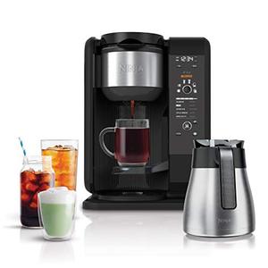 lot 2887 image: Ninja CP307 Hot and Cold Brewed System, Tea &amp Coffee Maker, with Auto-iQ, 6 Sizes, 5 Styles, 5 Tea Settings, 50 oz Thermal Carafe, Frother, Coffee &amp Tea Baskets, Dishwasher Safe Parts, Black Retail&nbsp$199.99