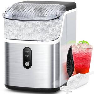 lot 2893 image: COWSAR Nugget Ice Maker Countertop, Soft Chewable Nugget Ice Cubes Machine, One-Button Quick Ice Making 34LbsDay, Self-Cleaning, Portable Stainless Steel Ice Machine