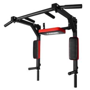 lot 2895 image: OneTwoFit Multifunctional Wall Mounted Pull Up Bar Chin Up bar Dip Station for Indoor Home Gym Workout, Power Tower Set Training Equipment Fitness Dip Stand Supports to 440 Lbs OT126