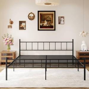 lot 2898 image: DIIYIV 14 Inch Queen Size Bed Frame,Metal Platform Bed Frame-Mattress Foundation,Steel Slat Support,Under Bed Storage,No Box Spring Needed,Queen Bed Frame,Black