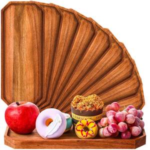 lot 2902 image: Dandat 12 Pack Wooden Serving Platter Acacia Wood Platters 12 x 5 Inch Rustic Serving Tray Rectangular Charcuterie Board Cheese Plate for Home Decor Dessert Vegetables Fruit Cookie