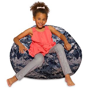 lot 3142 image: Posh Creations Bean Bag Chair for Kids, Teens, and Adults Includes Removable and Machine Washable Cover, Soft Nylon - Camo Digital, 38in - Large