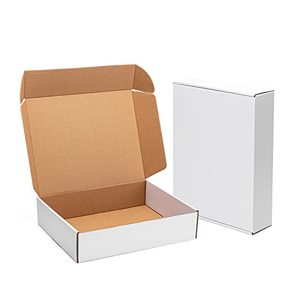 lot 3154 image: Timirog Shipping Boxes 13x10x3 Inches 20 Pack White Cardboard Box for Small Business, Corrugated Boxes Tab Locking Literature Mailer Mailing Packaging Supplies for Packing Book Gifts Craft