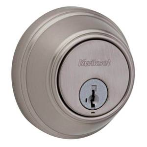 lot 3092 image: Kwikset Signature Series Satin Nickel Metal Deadbolt