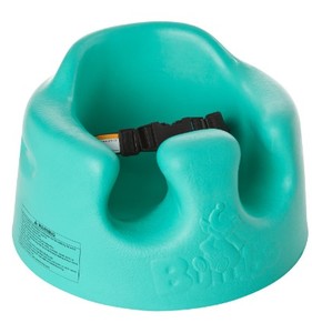lot 2906 image: Bumbo Floor Seat Baby Sit up Chair, Baby Sitting Support for 3 to 12 Months with 3 Point Adjustable Safety Harness and Rounded Backrest, Aqua Green