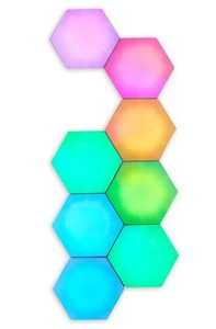 lot 3171 image: Bright onn. Hexagon Lights With RGBIC LED Lighting