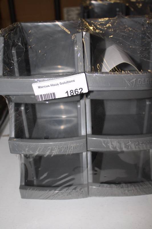 lot 1862 image: Gladiator Light Gray Storage Rail Boxes