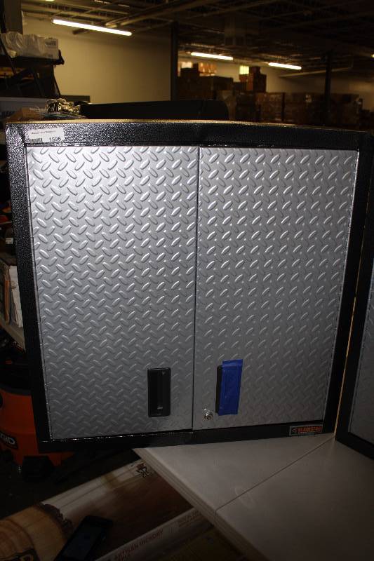 lot 1506 image: Gladiator Steel Garage Wall Cabinet in Silver Tread