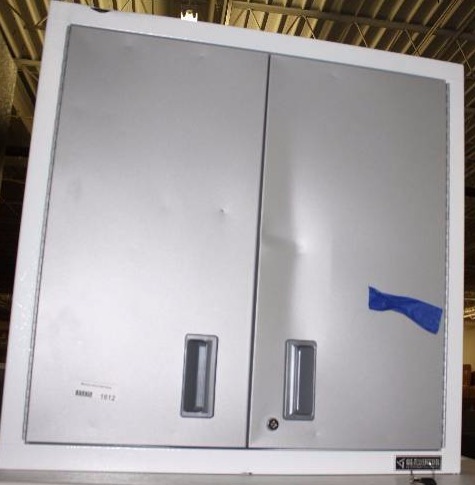 lot 1612 image: Gladiator Assembled  Steel Garage Wall Cabinet Key Locking