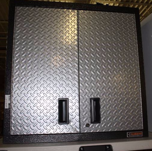 lot 1613 image: Gladiator Assembled  Steel Garage Wall Cabinet Key Locking