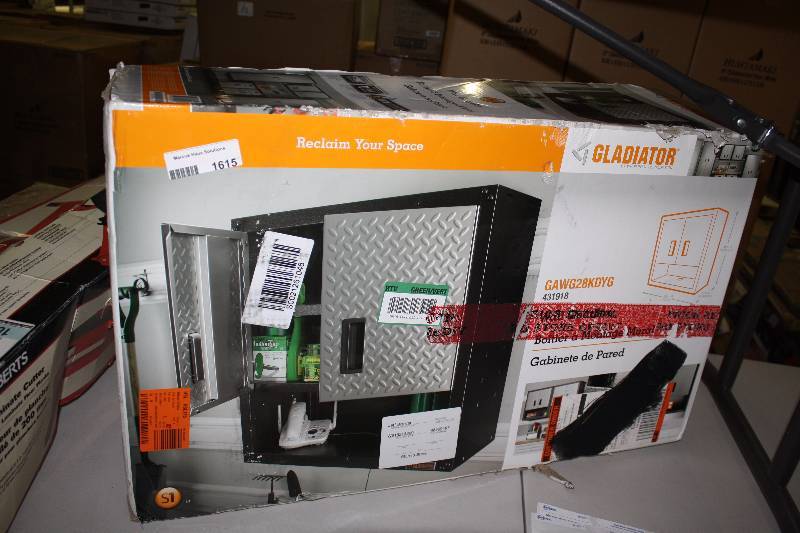 lot 1615 image: Gladiator Steel Garage Wall Cabinet Key Locking