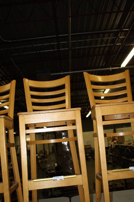 lot 1928 image: Solid Wood Bar Height Chair