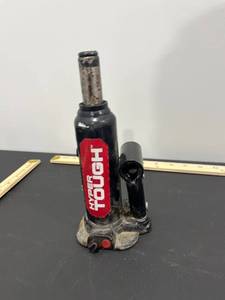 lot 1003 image: Black Steel Bottle Jack Tool 2 Ton Capacity For Home Car Auto Vehicle Repair (Missing Handle)