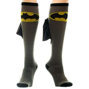 lot 1008 image: DC Comics Batman Cape Knee High Socks (Sock Size 9-11  Fits Shoe Size 5-10)