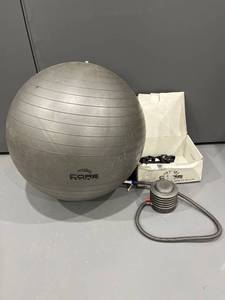 lot 1090 image: Exercise Ball wFoot Pump & Plug Remover (Holds Air)