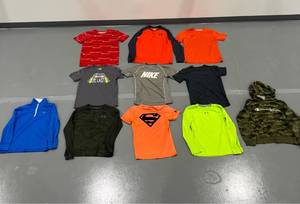 lot 1103 image: Bundle of Boy Size LXL Shirts, Fitted Shirts, Hoodies, & Pullover - Nike, Under Armour, Champion, Puma, & More