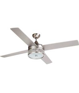 lot 1104 image: Parrot Uncle Ceiling Fans with Lights 52 Inch Bedroom Ceiling Fan with Lights Modern Outdoor Ceiling Fans for Covered Patios, Brushed Nickel (Missing Parts - Unable to Test Sold As-Is)