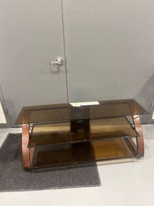 lot 1114 image: Tempered Glass TV Stand 55x16x22 in