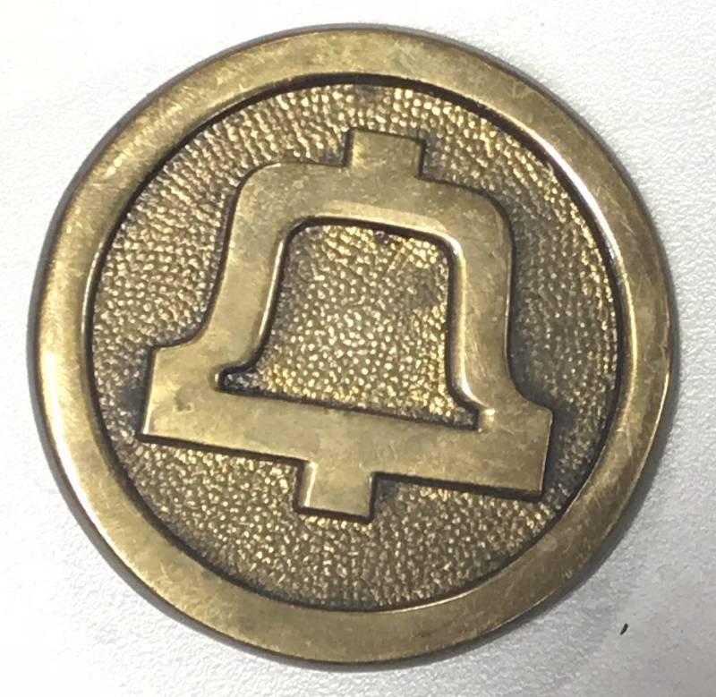 lot 1001 image: Vintage 70s Bell Telephone Company SOLID BRASS Belt Buckle