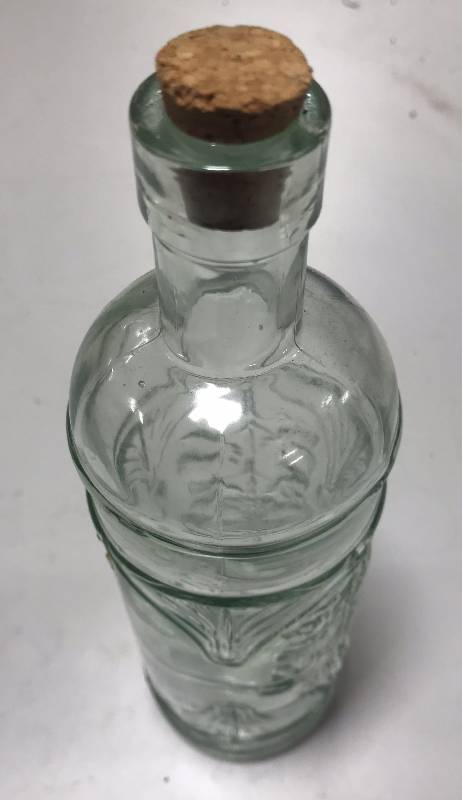 lot 1019 image: Decorative Glass Bottle with Cork