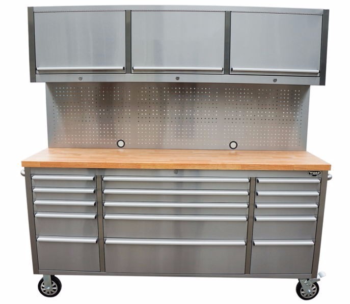 lot 3000 image: Hyxion 72 Inch 15 Drawers Stainless Steel Tool Chest - HTC7218W1