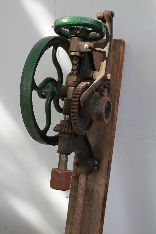 lot 4367 image: Vintage Drill - Mounted on Wood - Very Unique