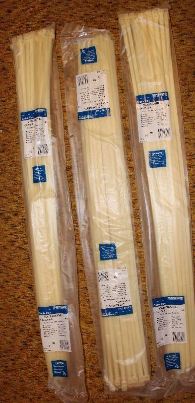 lot 4422 image: Three Packages of 50 qty. each - Extra Strength Cable Ties 36 - see photo