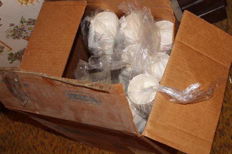 lot 4432 image: Lot of Disposable Ice Cream Cups - 7 sleeves of 50 count in box