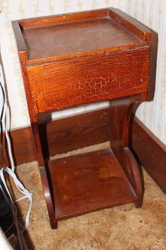 lot 4470 image: Vintage Telephone Stand - w drawer Can also be used as a night Stand - WOW