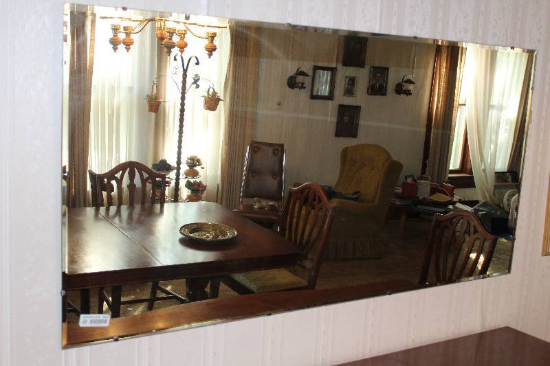 lot 4492 image: Hanging Beveled Mirror - 62 x 30