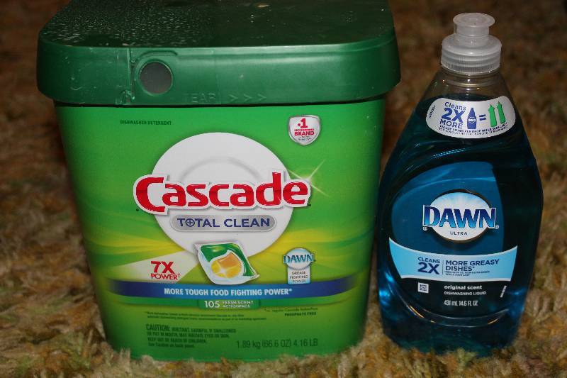 lot 4690 image: Dishwasher Soap Unopened Cascade 105 Ct. & Dish Soap Dawn 14.6 Fl, Oz.