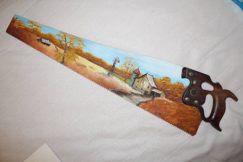lot 4692 image: Painted Hand Saw - Neat