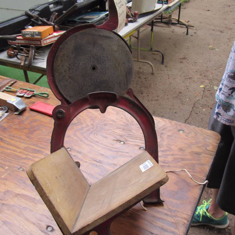 lot 6006 image: Antique Bread Slicer - Wooden Board Hand Operated - Rare