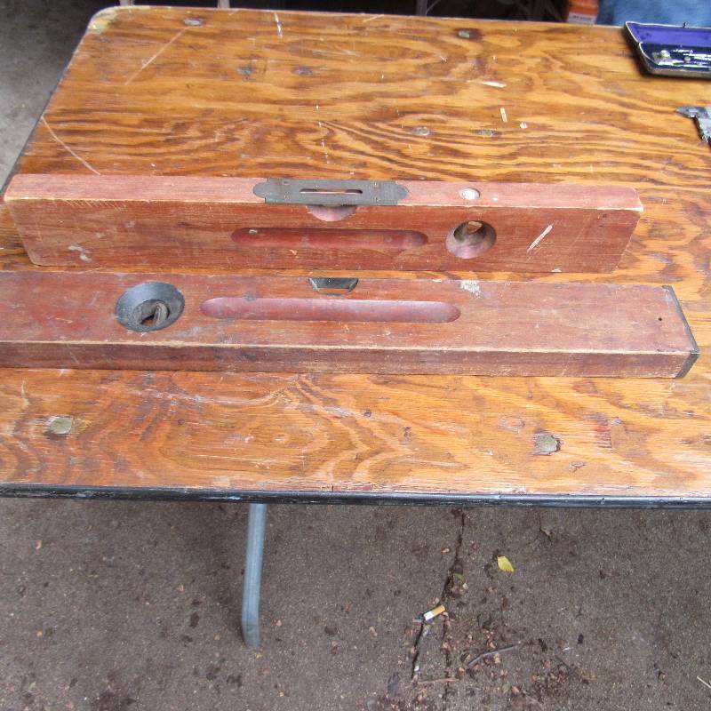 lot 6012 image: Lot of 2 Stanley Contractor Levels -Wooden
