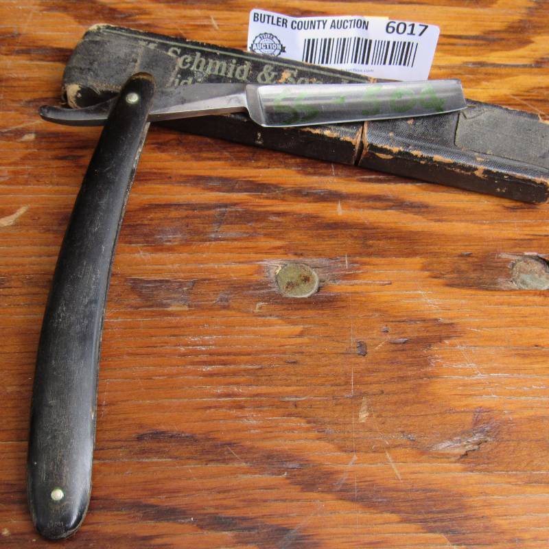 lot 6017 image: Vintage Straight-Edge Razor - Schmid & Son, Providence R.I. w original box