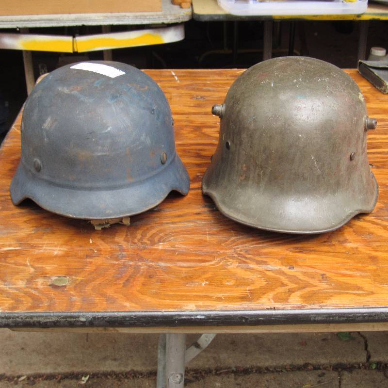 lot 6026 image: G. I. Helmets - Heavy Military Vintage