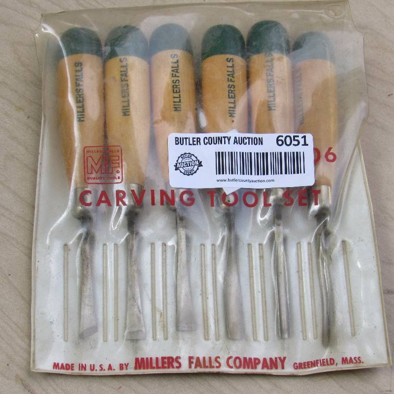 lot 6051 image: Set of 6 knives - Millers Falls - wood carving knives or chisels