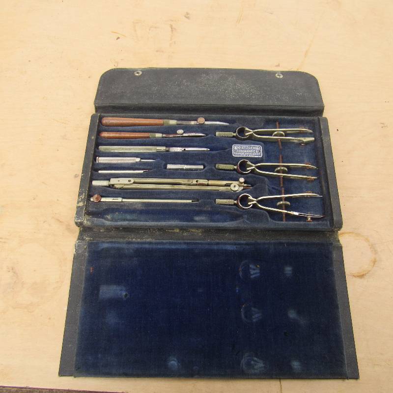 lot 6096 image: Mechanical  Drawing  Drafting Instrument Set (missing a piece)