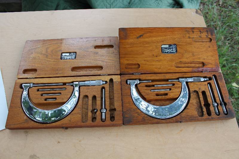 lot 2294 image: Lot of 2 Micrometers - Tumico in original wooden cases - see photos
