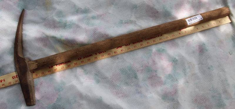 lot 2347 image: Vintage Miners Pick, stamped 52  w Wood Handle - awesome find
