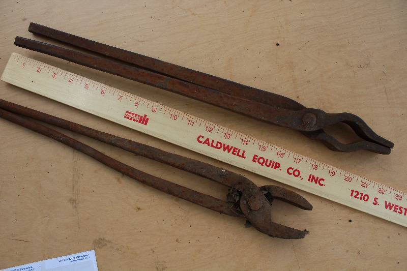 lot 2363 image: Lot of 2 - Vintage Tongs - Blacksmiths tools
