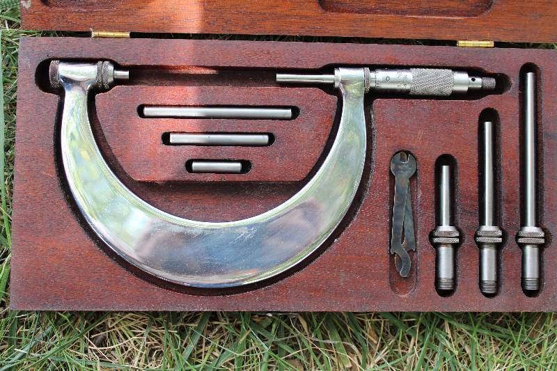 lot 2377 image: Tumico Micrometer - M# M04FL - Nice In wooden Case