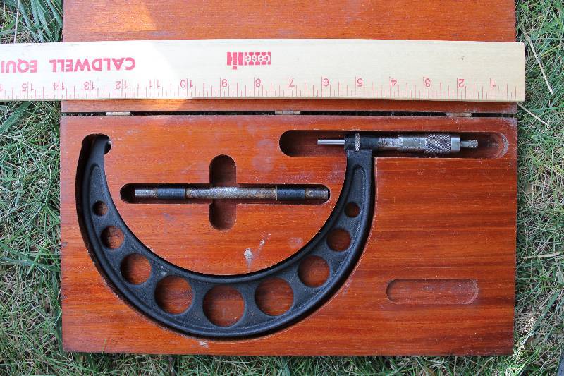 lot 2378 image: Brown & Sharpe Mfg. Co. Micrometer in wood case