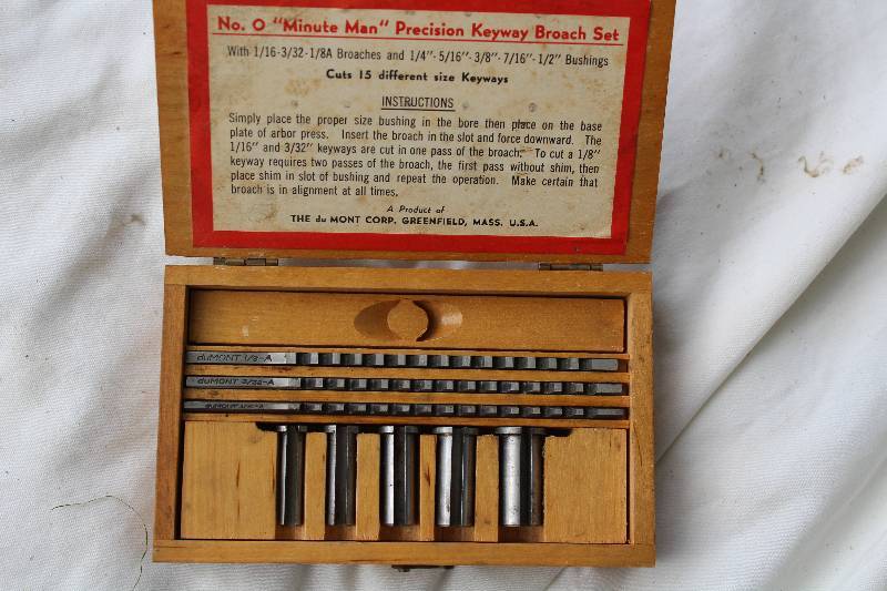 lot 2417 image: No. O Minute Man Precision Keyway Broach Set - by duMONT Corp. U.S.A. - in case MUST SEE